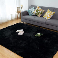 1 x RAW Customer Returns CHOSHOME Carpet Living Room Super Soft Bedroom Fluffy Anti-Slip Bottom Modern Shaggy Long Pile for Hallway 120x180CM Black - RRP €35.99