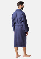 1 x RAW Customer Returns Ladeheid men s terry cloth bathrobe made of 100 cotton waffle piqu LA40-226 dark blue D12 , M  - RRP €30.24