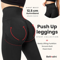 1 x RAW Customer Returns Bellivalini Sports Leggings Women s High Waist Butt Push Up Gym Fitness BLV50-255 Black, S  - RRP €19.74