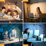 1 x RAW Customer Returns AILBTON LED Desk Lamp with Clip, Multi-Angle Flexible 4 Sections 3 Light Sources Office Desk Lamp, 4 Color Temperatures and 5 Brightness Levels, Night Eye Care Table Lamp for Home Office - RRP €60.49