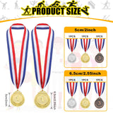 1 x RAW Customer Returns Yaomiao 6 Pieces Gold Silver Bronze Medals Award Medals 1st 2nd 3rd Olympic Gold Silver Bronze Medals with Ribbon for Competitions Party Decorations Olympic Style - RRP €11.66