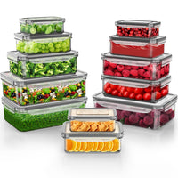 1 x RAW Customer Returns TUSEASY food storage containers with lids, pack of 12 storage containers, airtight storage boxes with lids, kitchen meal prep boxes, tupperware containers set, BPA-free plastic box - RRP €29.23