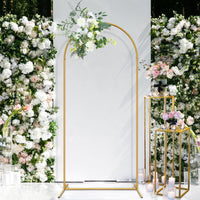 1 x RAW Customer Returns Wedding Arch Background Stand, 2M Wedding Arch Wedding Rose Arch Metal, Gold Wedding Arch Wedding Balloon Arched Arch Frame for Wedding, Ceremony, Baby Shower, Party Decoration 6.6 x 3.3 FT  - RRP €55.9