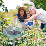 1 x RAW Customer Returns FaloStwer metal bird bath garden for wild birds water trough with 3 bird sculptures, bird bath feeding bowl watering point standing, bird bath feeding station for the flower bed or retro green  - RRP €37.3