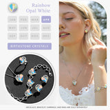 1 x RAW Customer Returns Leafael Birthstone Necklace for Women Necklace for Women with Healing Crystals Allergy Free Pendant Necklace with Gift Box Included Opal Rainbow White for April - RRP €46.0