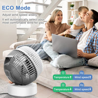 1 x RAW Customer Returns Fan Quiet Turbo Fan Air Circulator 9H Timer 3 Speed 4 Modes Table Fan with Remote Control Fan Room Fan Improve Air Conditioning Efficiency - RRP €59.99