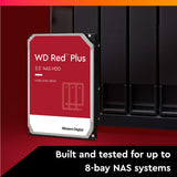 1 x RAW Customer Returns WD Red Plus internal hard drive NAS 2 TB 3.5 inches, workload rate 180 TB year, 5,400 rpm, 64 MB cache, 180 MB s transfer rate, NASware firmware for compatibility, 8 bays Red - RRP €107.84