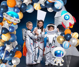 1 x RAW Customer Returns 112 Pcs Space Blue Balloons Garland Kit Children s Birthday Space Balloons Decoration, Space Party Decoration UFO Astronaut Rocket Foil Balloon Navy Blue Orange Balloons for Children Boy Girl - RRP €18.99