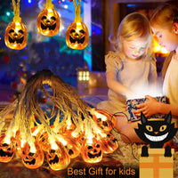 40 x Brand New Halloween Pumpkin String Lights with 12 Bats, 3M 20 LED 3D Pumpkin Shape Lights Battery Operated for Halloween Thanksgiving Christmas Garden Decoration - RRP €768.0