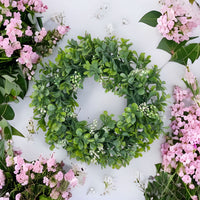 14 x Brand New Artificial flower wreath, artificial flower wreath, decorative wreath, diameter 30 cm, door wreath, wall wreath, door decoration, table decoration, green - RRP €303.94