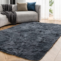 1 x RAW Customer Returns OMERAI Carpet Living Room Bedroom Washable Large Super Soft Anti-Slip Gray Fluffy Deep Pile Shaggy Carpet Gray, 120 180cm  - RRP €35.99