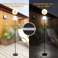 1 x RAW Customer Returns Lixada solar floor lamp outdoor floor lamp with light sensor, dimmable warm white and RGB battery floor lamp, Ip65 waterproof, USB rechargeable LED solar lamps for indoors, floor lamp outside for terraces garden - RRP €56.65