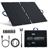 1 x RAW Customer Returns ECO-WORTHY 100W Solar Panel Foldable Portable Monocrystalline with Adjustable Stand, PV Cable 9.84ft , 4 DC Adapters for Most Power Station, Motorhome, Caravan, Outdoor Camping - RRP €117.74