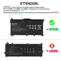 1 x RAW Customer Returns BLESYS Battery for HP Pavilion Laptop 15-cs1xxx 15-cs2xxx 15-cs3xxx 15-cs0026nl 15-cs0989nl 15-cs3054nl 15-cs2111nl 15-cs2105nl 15-cs0036nl 15-cs0xxx HT03X series L NOT compatible with LG04XL  - RRP €50.53