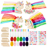 2 x RAW Customer Returns Harrycle 16 Set Wooden Unicorn Craft Set Children Unicorn Fridge Magnets Make Your Own Unicorn and Self-Adhesive Glitter Stones DIY Kit for Girls Boys Birthday Party Painting with the Family - RRP €32.26