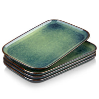 1 x RAW Customer Returns vancasso serving plates, STAR plate set for 4 people, stoneware crockery serving plate is dishwasher and microwave safe, dinner plate, cake plate, dessert plate, breakfast plate, green - RRP €36.29