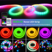 1 x RAW Customer Returns RGBIC LED Neon Strip Light 5m, Bluetooth USB Neon LED Strip 5m, Outdoor LED Light Tube, IP65 Waterproof, 50 LED M, App Control, Round, Outdoor LED Rope for Bedroom - RRP €46.99