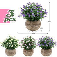 1 x RAW Customer Returns VINFUTUR 3 pieces artificial plant artificial gypsophila in pot mini artificial green plants home office living room balcony table decoration - RRP €25.99