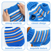 1 x RAW Customer Returns Sweater for Small Dogs, Knitted Sweater for Puppy, Warm Puppy Sweater, Striped Winter Turtleneck Sweater for Welsh Corgi Cat, Yorkshire Terrier, Chihuahua XXL, Blue  - RRP €7.88