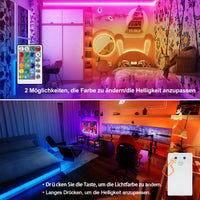 1 x RAW Customer Returns ZAIYW LED Strip Lights Motion Sensor Battery Operated, 60 LED RGB and Warm White 2M Self-Adhesive Night Lights Strips with Remote Control for Hallway Stair Cabinet Bed Gradevin Decoration - RRP €17.14