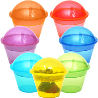 1 x Brand New Youngever 7 Sets Plastic Yogurt Cups, Reusable Dessert Cups with Inserts and Dome Lids, Parfait Cups Large 360ML  - RRP €20.4