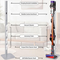 1 x RAW Customer Returns OUTBROS Vacuum Cleaner Stand Compatible for Dyson Gen5 V15s V15 V12 Slim V11 V10 V8 V7 V6 Floor Stand, Universal Vacuum Cleaner Stand, Silver - RRP €50.41