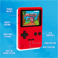 1 x RAW Customer Returns Silvergear Mini Handheld Game Console Portable, Analogue, Retro Console with 240 Classic Video Games Arcade Console for Children and Adults Red - RRP €23.93