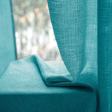 1 x RAW Customer Returns MIULEE Set of 2 Voile Curtains Sheer Linen Curtain with Eyelets Transparent Irregular Texture Curtain Eyelet Curtain Window Curtain Translucent for Bedroom 260 x 140cm H x W Sea Blue - RRP €38.84