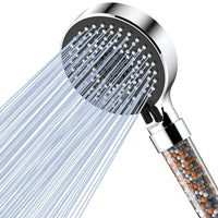 1 x RAW Customer Returns Magichome water-saving shower head, hand shower filter mineral stones and 5 jet types, water-saving and pressure-increasing shower head with 3-layer filtration and additional stones - RRP €14.24