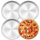 1 x RAW Customer Returns Herogo Pizza Tray Set of 4, 30 cm Round Stainless Steel Pizza Mold, Pizza Tray for Oven, Baking, Serving, Roasting, Non-Toxic Healthy, Durable Dishwasher Safe Metal Silver  - RRP €25.49