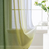 1 x RAW Customer Returns MIULEE Curtains Oliver Green Transparent Living Room Modern Curtain Two-Tone Sliding Curtains Curtains Bedroom Set of 2 140 x 245 cm - RRP €23.49