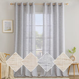 1 x RAW Customer Returns MIULEE Voile Curtains Linen Curtain Panel Translucent Interior Curtains Modern Bedroom Curtains for Living Room Transparent Linen for Balcony Doors Suitable 140x280 cm White Gray 2 Panels - RRP €38.99