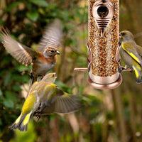 1 x RAW Customer Returns MIXXIDEA Outdoor Metal Tube Bird Feeder Hanging Bird Feeder for Wild Birds 6 Ports Hanging Bird Feeder Station Attracts Birds in Garden Balcony - Antique Copper - 1 Pack - RRP €19.15