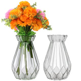 1 x RAW Customer Returns Belle Vous Vase Transparent Crystal Vase Glass 2 PCS - 15cm Flower Vase Modern Cylinder Vase Glass Round, Bulbous Vase Set as Decoration for Home, Table Decoration, Office - RRP €21.49