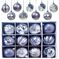 21 x Brand New Gxhong Christmas Baubles, 12 Pieces Christmas Tree Decorations Plastic Baubles, Decorative Ornaments Pendants Gifts Shiny and Matte Glitter Christmas Tree Balls 6CM, Silver - RRP €478.8