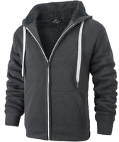 1 x RAW Customer Returns SPEEDRUN Men s Hooded Sweatshirts Pullover with Zip Winter Fleece Thermal Regular Fit Sweatshirts Dark Gray XL  - RRP €24.0