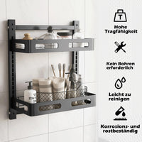 1 x RAW Customer Returns COVAODQ door shelf, shelf with baskets, hanging shelf refrigerator, stainless steel hanging spice rack, kitchen organizer storage 10 tiers, black  - RRP €49.07