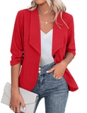 1 x RAW Customer Returns UNibelle Women s Long Elegant Lightweight Business Blazer Casual Jacket Women s Blazer Red XXL - RRP €35.28