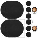 1 x RAW Customer Returns Myir JUN Placemats Washable Leather and Coasters, Double-Sided Placemats Round Diameter 36cm Set of 6 Non-Slip Glass Coasters Placemats Leather Faux Leather Placemat Black, Set of 6  - RRP €26.11