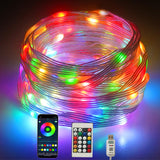 1 x RAW Customer Returns 20m Outdoor LED String Lights, 20m LED Tube Lights, 20m LED String Lights with Plug, App Controlled, Music Sync, Smart Bluetooth, LED String Lights, Indoor and Outdoor - RRP €16.13