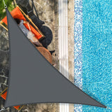 1 x RAW Customer Returns AXT SHADE Sun Sail Waterproof Triangle Right Angle 4x4x5.65m Weather Protection Sun Protection PES Polyester with UV Protection for Terrace Balcony Garden-Gray Anthracite We Make Special Sizes  - RRP €44.99