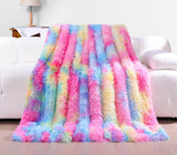 1 x RAW Customer Returns KANKAEU Cuddly Blanket Fluffy, 160 200cm Blanket with Rainbow, Soft Warm Fluffy Blanket, Sofa Blanket, Sherpa Sheep Blanket, Living Blanket, Bedspread - RRP €23.64