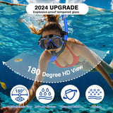 1 x RAW Customer Returns Adicop snorkeling set for adults, diving goggles for adults, snorkeling set, diving goggles, snorkel for adults with nose protection, diving goggles for adults with snorkel for men and women - RRP €22.18