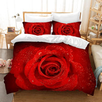 1 x RAW Customer Returns Hoimlm Red Rose Bed Linen 220x240 Adult Children Duvet Cover, Valentine s Day Mother s Day Rose Duvet Cover for Bedroom, Microfiber Bed Linen with Pillowcases - RRP €38.99