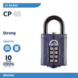 1 x RAW Customer Returns Squire Heavy Duty Combination Lock CP40 - Heavy Duty Shackle - 4 Digit Combination Lock - Alloy Steel for Corrosion Resistance - Weatherproof Lock for Home, Shed Blue, 40mm  - RRP €16.1