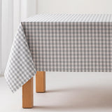 1 x RAW Customer Returns GAMUSI Stain-Resistant Tablecloth Touch Rectangular Vichy Check Fabric, Waterproof Cotton, 140x240 cm Light Gray Color - RRP €22.37