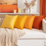 1 x RAW Customer Returns MIULEE Set of 4 Velvet Cushion Covers 50 x 50 cm Orange Series Decorative Cushion Cover Sofa Cushion Throw Pillow Wrapped Edge Cushion Covers Decorative Pillow Cover for Sofa Living Room Bedroom - RRP €20.56