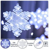 1 x RAW Customer Returns BLOOMWIN Snowflake Curtain Lights Cold White 3m, USB Christmas Lights Window Mood Lights Window Lighting Indoor Fairy Lights Curtain for Bedroom Winter Christmas Decoration - RRP €24.99