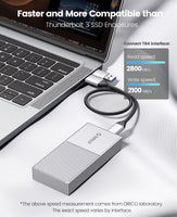 1 x RAW Customer Returns ORICO 40 Gbps M.2 NVMe SSD Enclosure, PCIe NVMe to USB C SSD Enclosure Up to 2700 MB s, Aluminum Case Compatible with Thunderbolt 3 4 USB 3.2 3.1 3.0 2.0 for NVMe M B M-Key 2280- M208RG - RRP €125.99