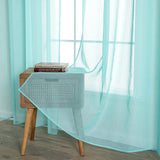 1 x RAW Customer Returns MIULEE Sheer Voile Curtain with Eyelets Transparent Look Curtain Eyelet Curtain Eyelet Curtain Transparent Transparent Window Curtain for Bedroom Living Room Babyroom 140 x 175 cm W x H Turquoise - RRP €20.16